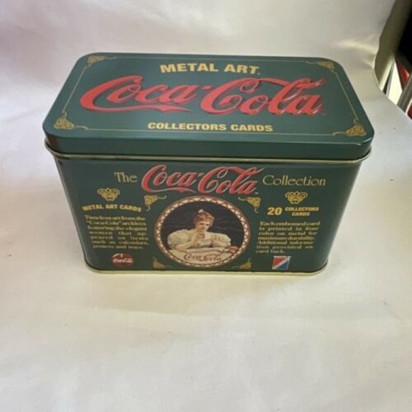 Coca-Cola Metal Art Collectors Cards Tin Collect-A-Card 1994 Green Box Coke - Picture 2 of 4